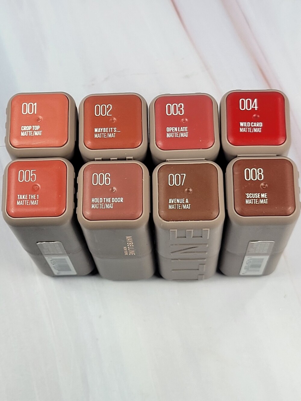 8 Piece Maybelline Moisturizing Serum Matte Lipstick Bundle NEW!